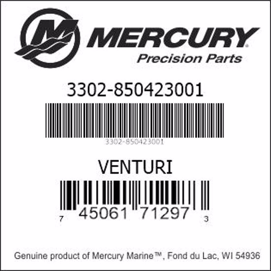 Bar codes for Mercury Marine part number 3302-850423001