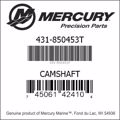 Bar codes for Mercury Marine part number 431-850453T
