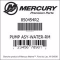Bar codes for Mercury Marine part number 850454R2