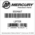 Bar codes for Mercury Marine part number 850466T