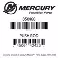 Bar codes for Mercury Marine part number 850468