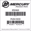 Bar codes for Mercury Marine part number 850469