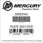Mercury Marine part number 850814A2 PLATE ASSY-EXH Bar codes for Mercury Marine part number 850814A2
