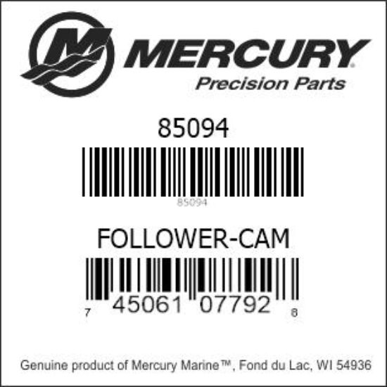 Bar codes for Mercury Marine part number 85094