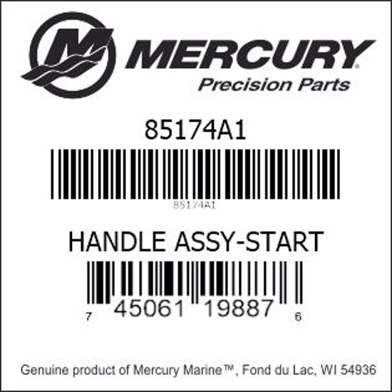 Bar codes for Mercury Marine part number 85174A1