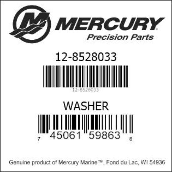 Bar codes for Mercury Marine part number 12-8528033