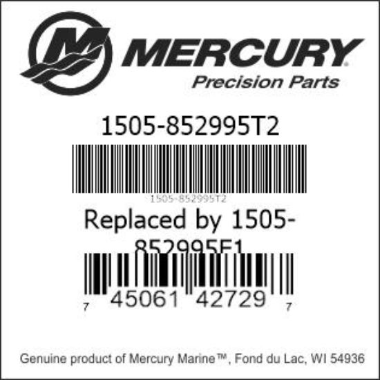 Bar codes for Mercury Marine part number 1505-852995T2