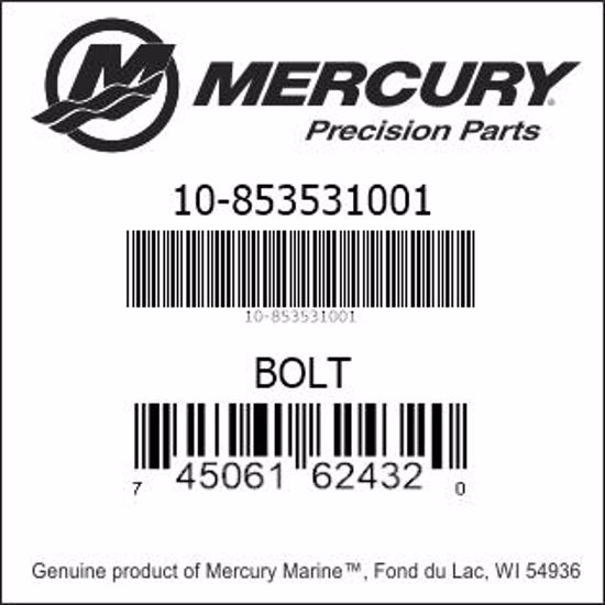 Bar codes for Mercury Marine part number 10-853531001