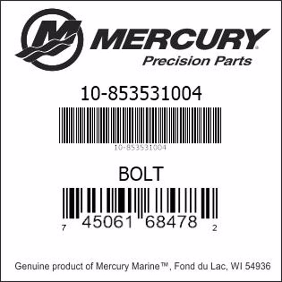Bar codes for Mercury Marine part number 10-853531004