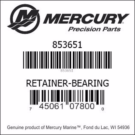 Bar codes for Mercury Marine part number 853651