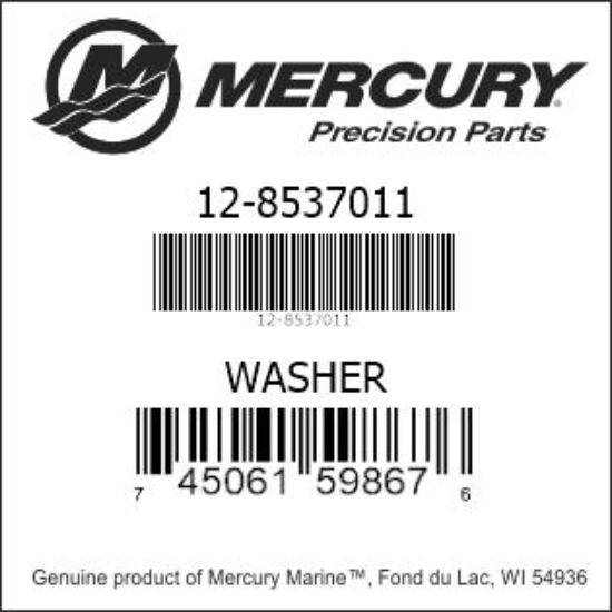 Bar codes for Mercury Marine part number 12-8537011