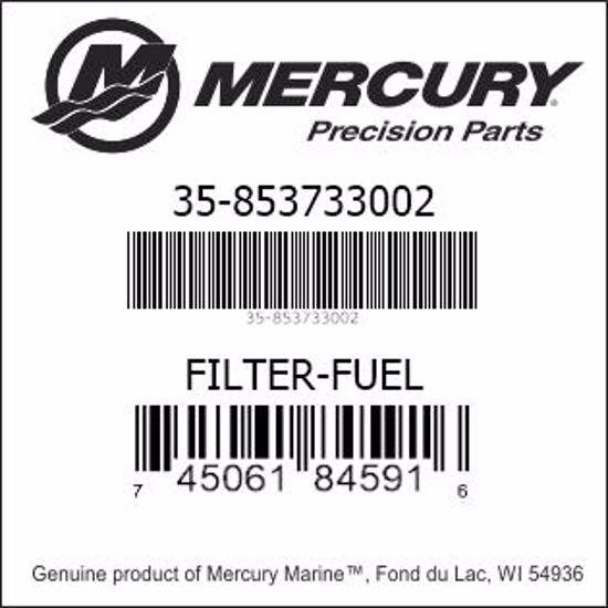 Bar codes for Mercury Marine part number 35-853733002