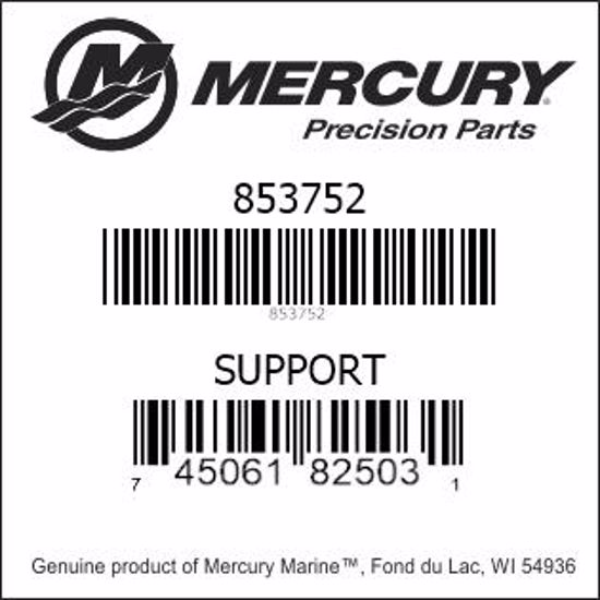 Bar codes for Mercury Marine part number 853752
