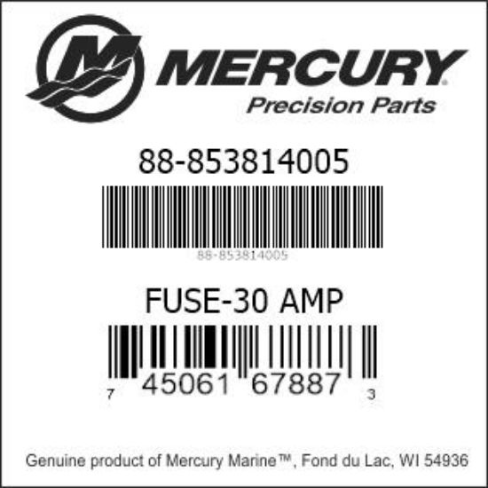 Bar codes for Mercury Marine part number 88-853814005