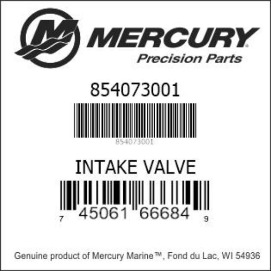 Bar codes for Mercury Marine part number 854073001