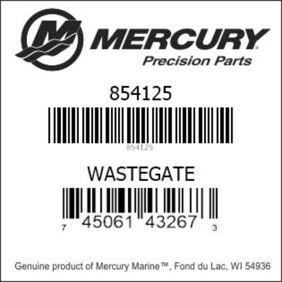 Bar codes for Mercury Marine part number 854125