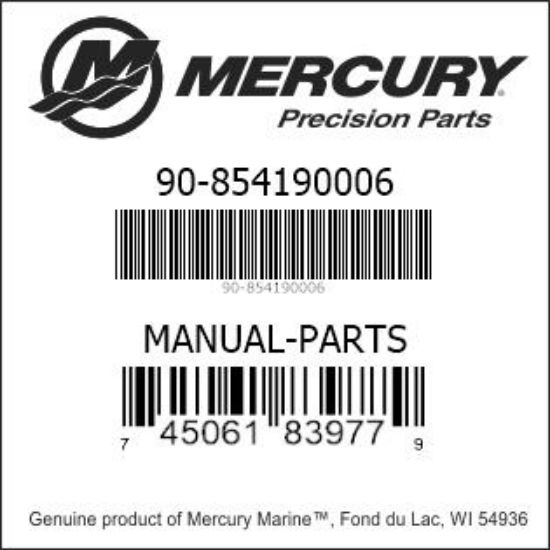 Bar codes for Mercury Marine part number 90-854190006