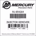 Bar codes for Mercury Marine part number 91-854264