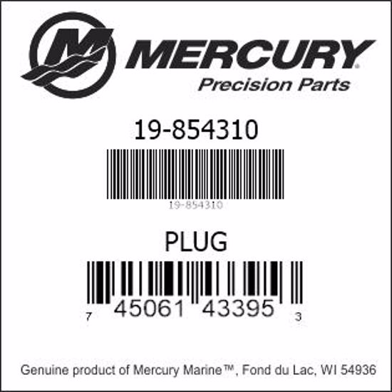 Bar codes for Mercury Marine part number 19-854310