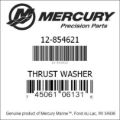 Bar codes for Mercury Marine part number 12-854621