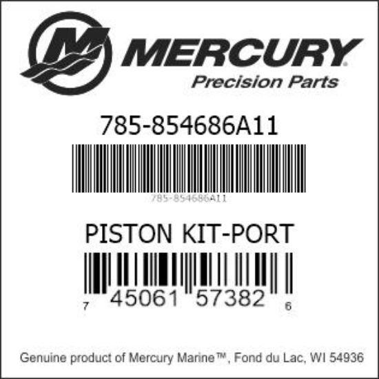 Bar codes for Mercury Marine part number 785-854686A11