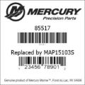 Bar codes for Mercury Marine part number 85517