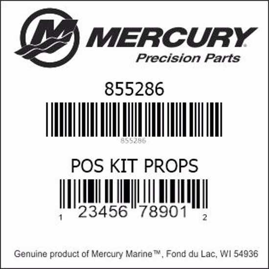 Bar codes for Mercury Marine part number 855286