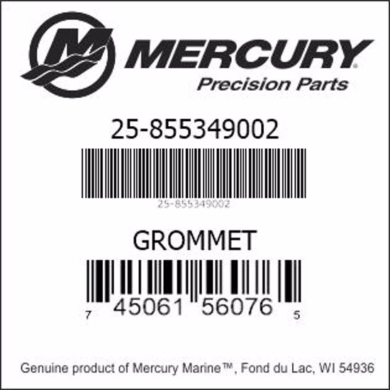 Bar codes for Mercury Marine part number 25-855349002
