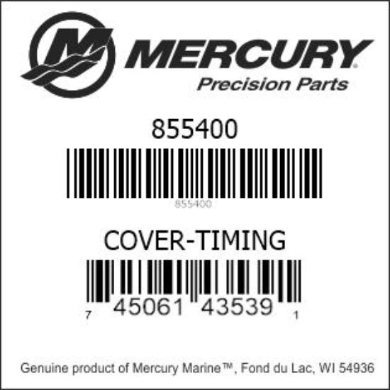 Bar codes for Mercury Marine part number 855400