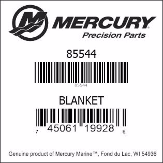 Bar codes for Mercury Marine part number 85544