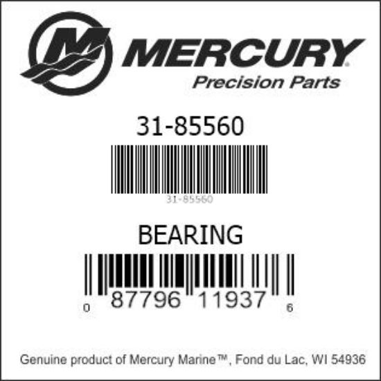 Bar codes for Mercury Marine part number 31-85560