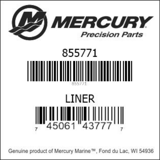 Bar codes for Mercury Marine part number 855771