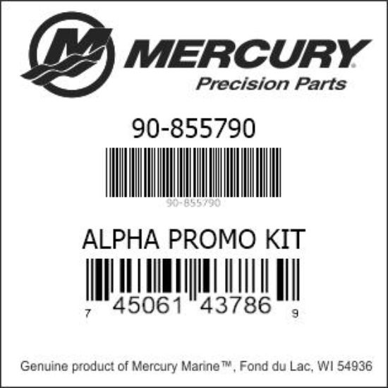 Bar codes for Mercury Marine part number 90-855790