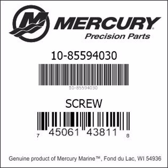 Bar codes for Mercury Marine part number 10-85594030