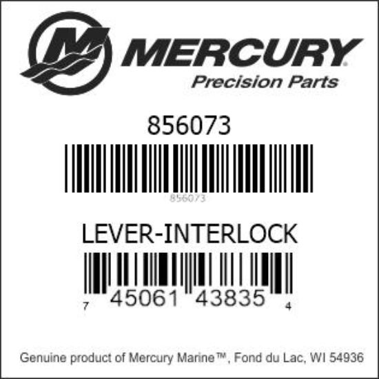Bar codes for Mercury Marine part number 856073