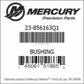 Bar codes for Mercury Marine part number 23-856163Q1