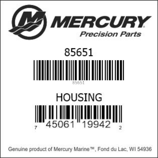 Bar codes for Mercury Marine part number 85651