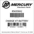 Bar codes for Mercury Marine part number 856558A2