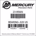 Bar codes for Mercury Marine part number 23-85681