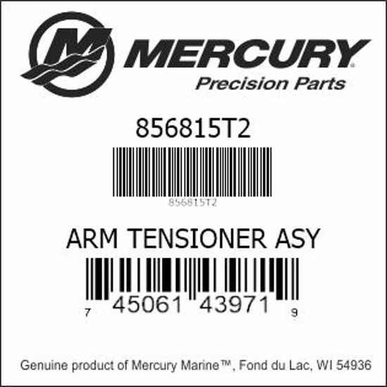 Bar codes for Mercury Marine part number 856815T2