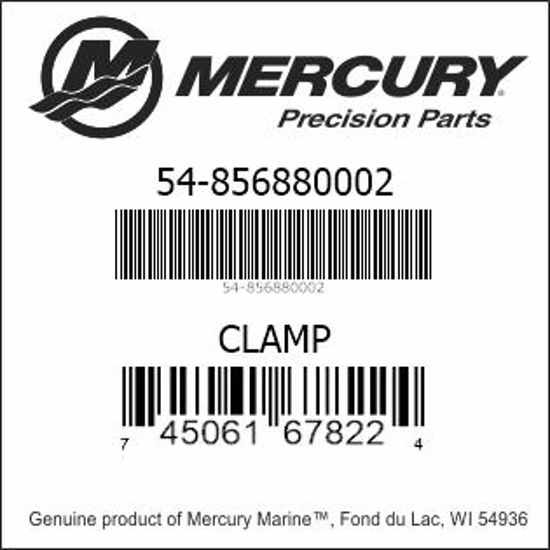 Bar codes for Mercury Marine part number 54-856880002