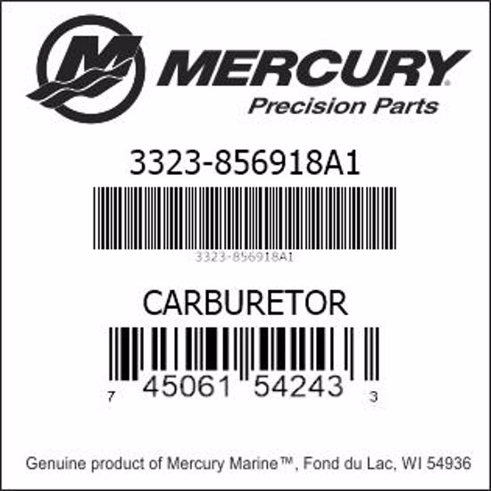 Bar codes for Mercury Marine part number 3323-856918A1