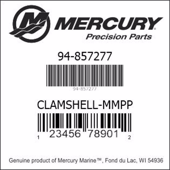 Bar codes for Mercury Marine part number 94-857277