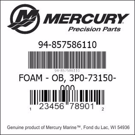 Bar codes for Mercury Marine part number 94-857586110