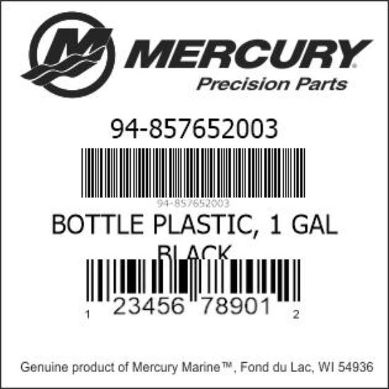 Bar codes for Mercury Marine part number 94-857652003