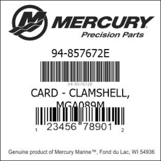 Bar codes for Mercury Marine part number 94-857672E