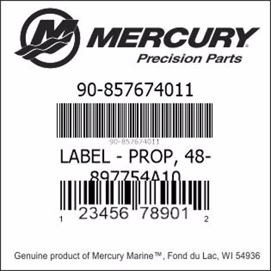 Bar codes for Mercury Marine part number 90-857674011