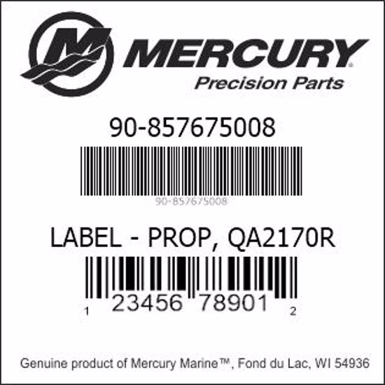 Bar codes for Mercury Marine part number 90-857675008