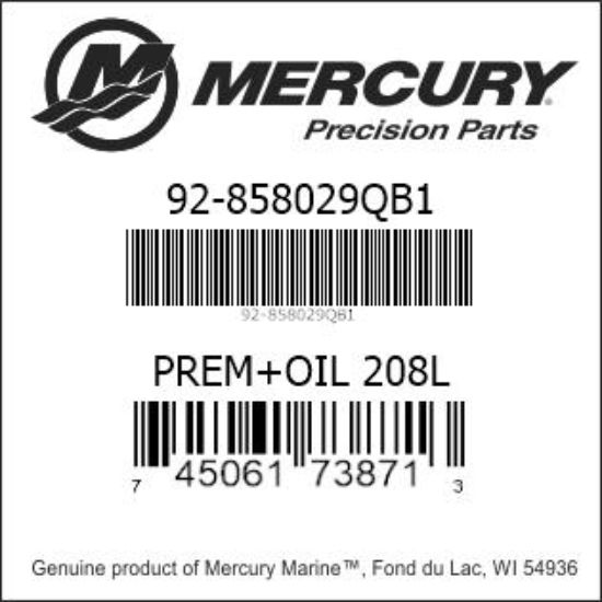 Bar codes for Mercury Marine part number 92-858029QB1