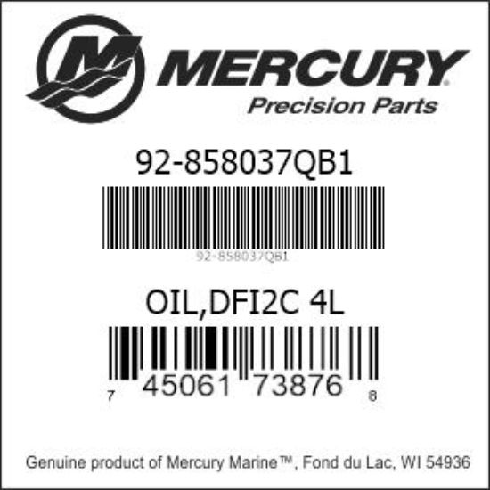 Bar codes for Mercury Marine part number 92-858037QB1
